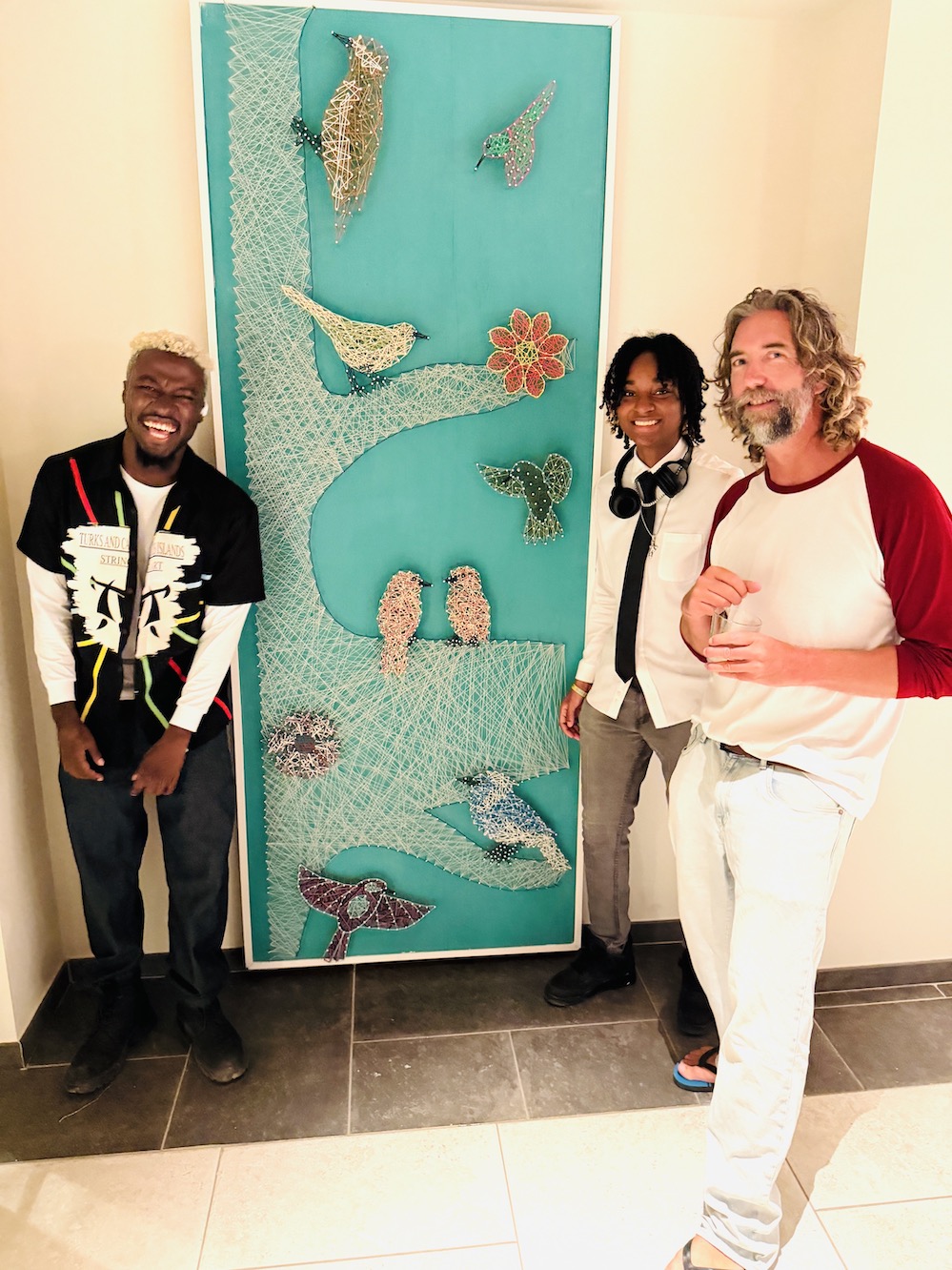 Beaches Artists Richard McGhie and Ancy Doris with up and coming artist. Photo Jill Weinlein
