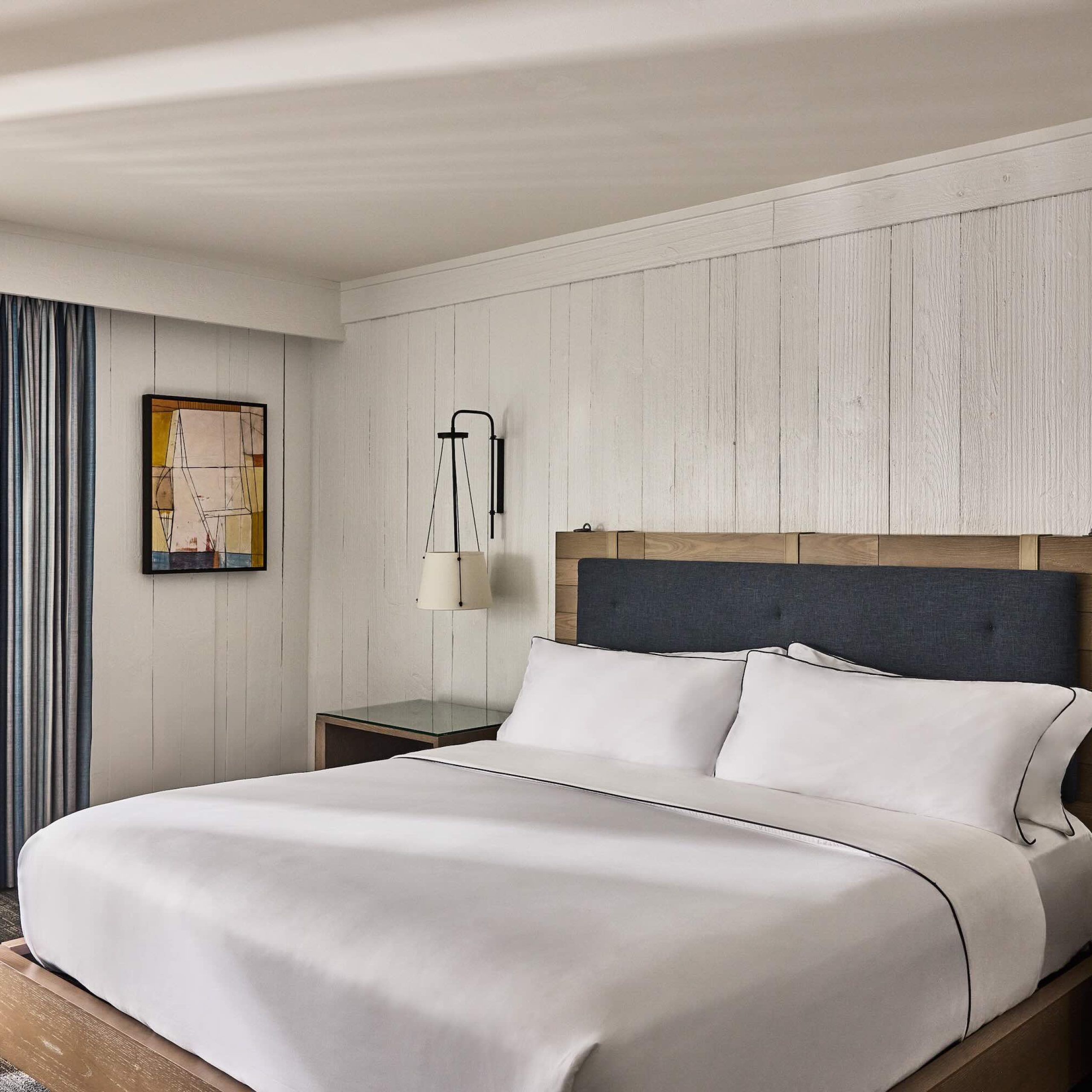 The guest room aesthetic is classic East Coast: unfussy, cozy, and comfortable