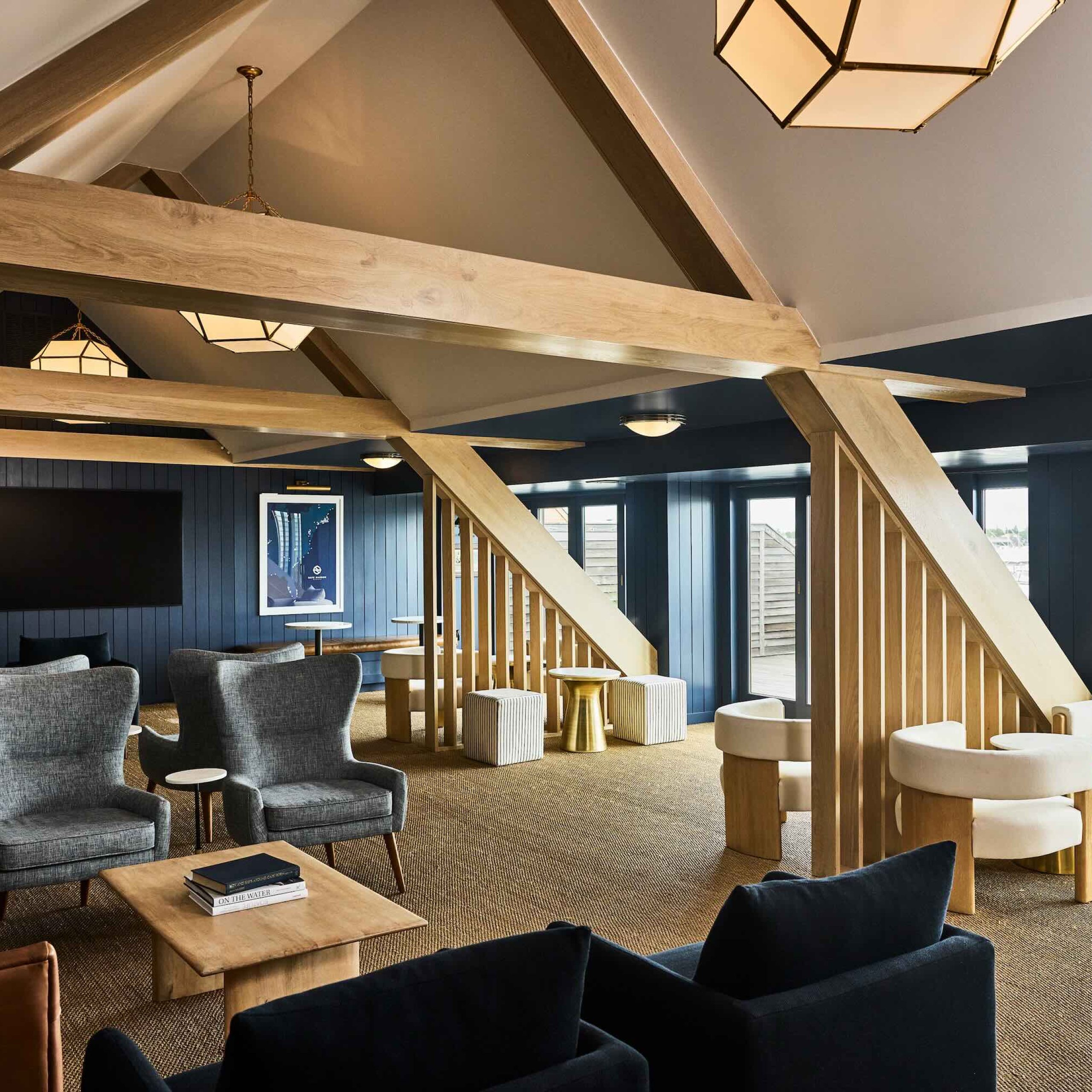 One of the many common areas that feature views of Lake Montauk
