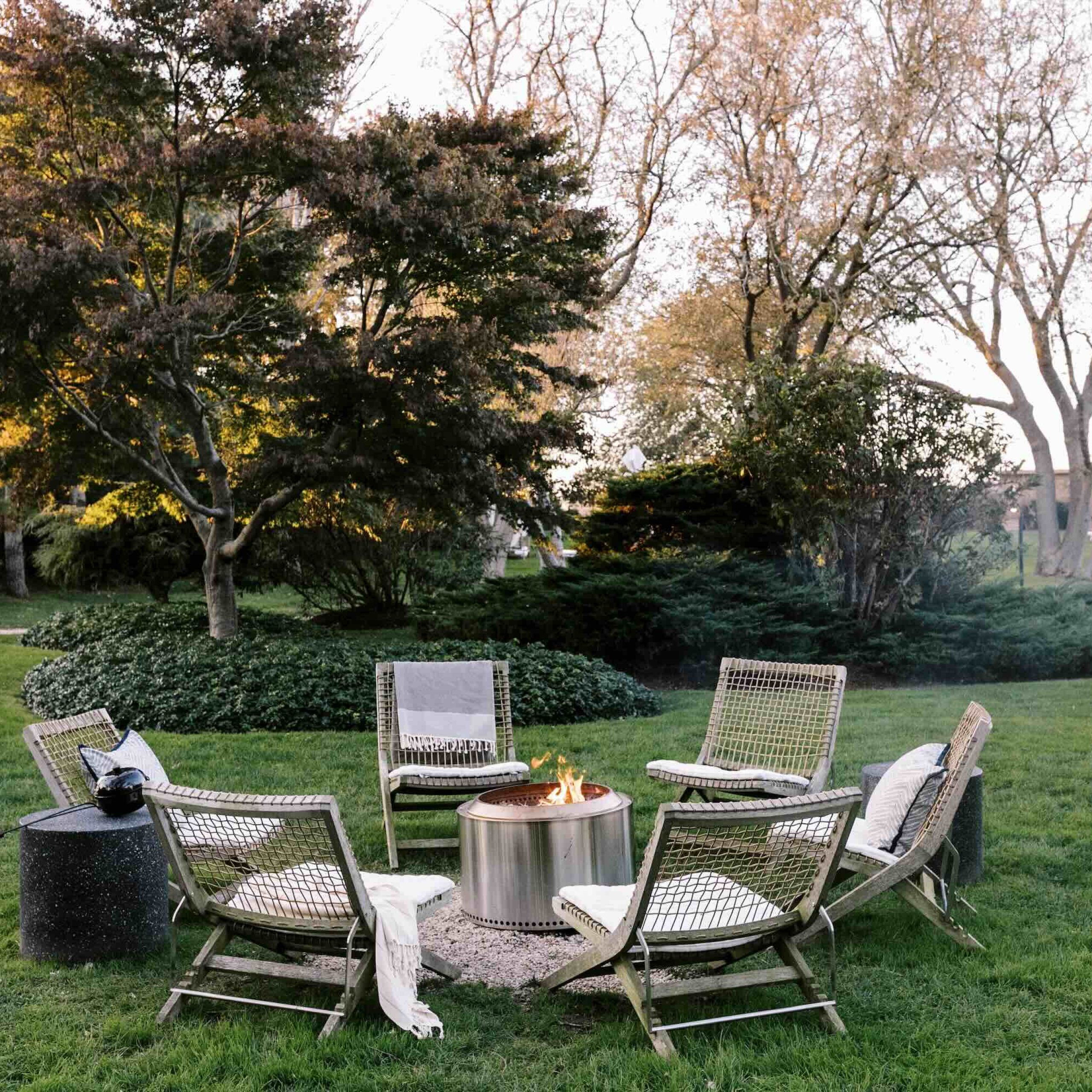 Enjoy evening s'mores at the backyard fire pits